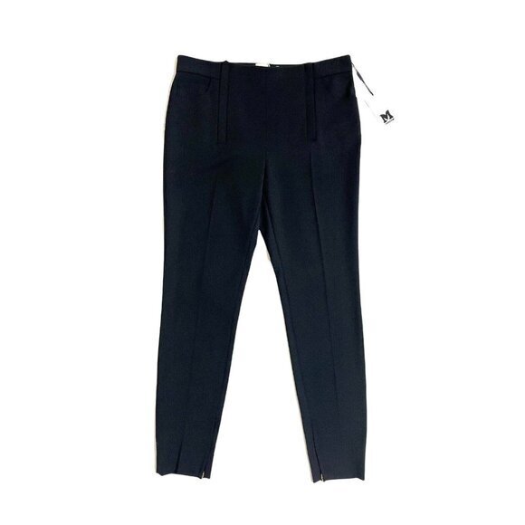 M Missoni Black Slim Pant Wool Blend Front/Ankle Zip 44 IT / 8 US NWT